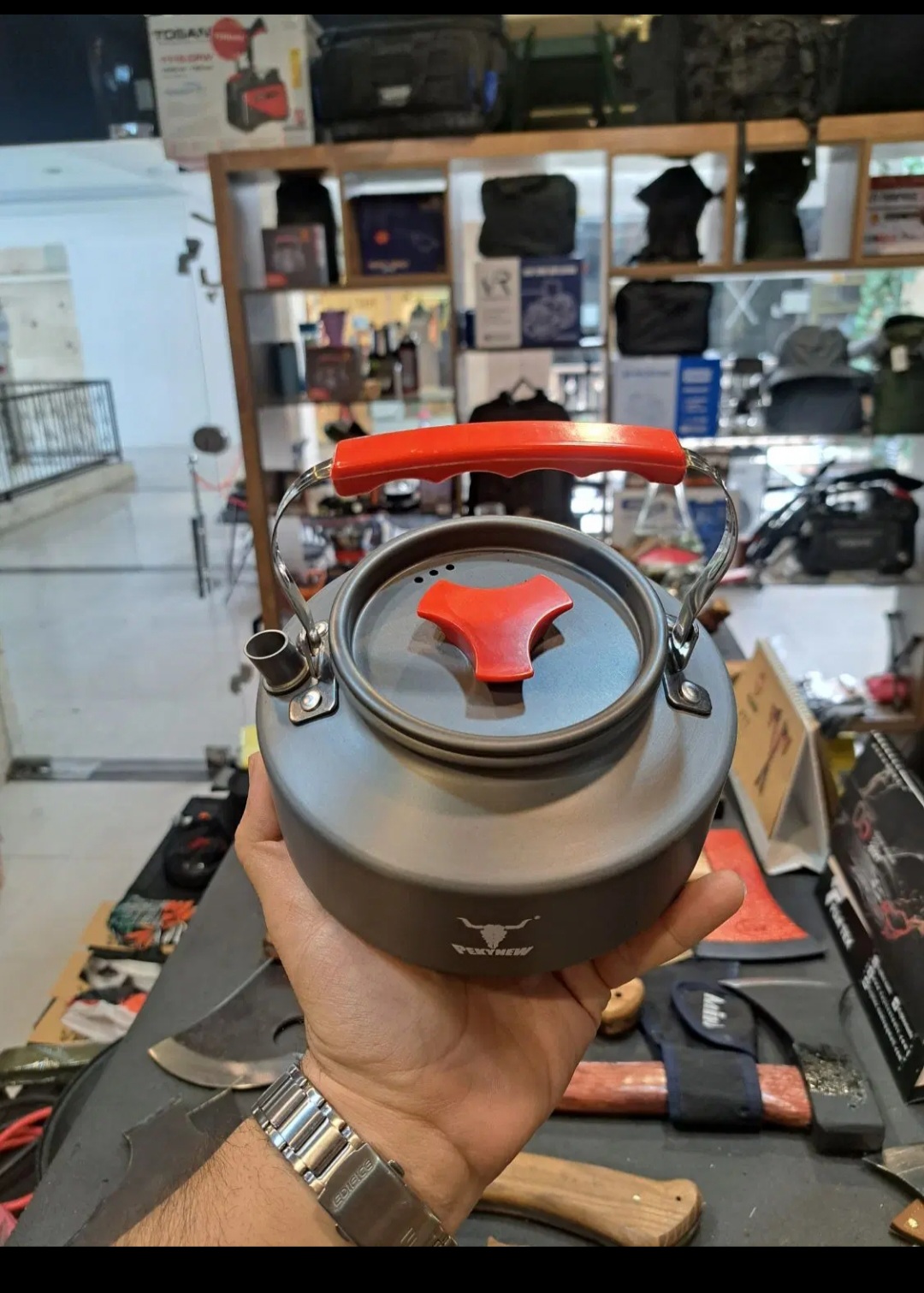 کتری کمپینگ برند کله گاوی  pekynew مدل taste