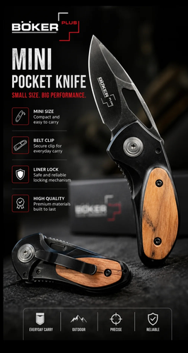چاقو تاشو مینی بوکر boker plus
